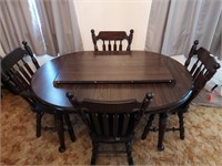 Wood Dining Table with 4 Chairs and two Table