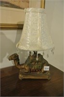 Vintage Brass Camel Base Boudoir Lamp