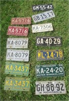 (13) Michigan License Plates. Includes: Matching