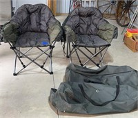 Fancy padded camping chairs with cases