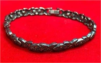 Sterling Marcasite Link Bracelet