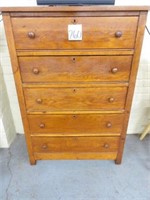 Pine 5-Drawer Highboy Dresser