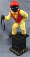 VINTAGE CAST IRON LAWN JOCKEY