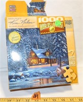 1000 Piece Puzzle Kim Norlien Winter Cabin Scene