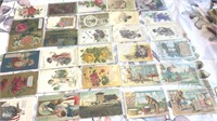 antique floral and animal postcards