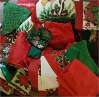 Christmas place mats table cloths, napkins