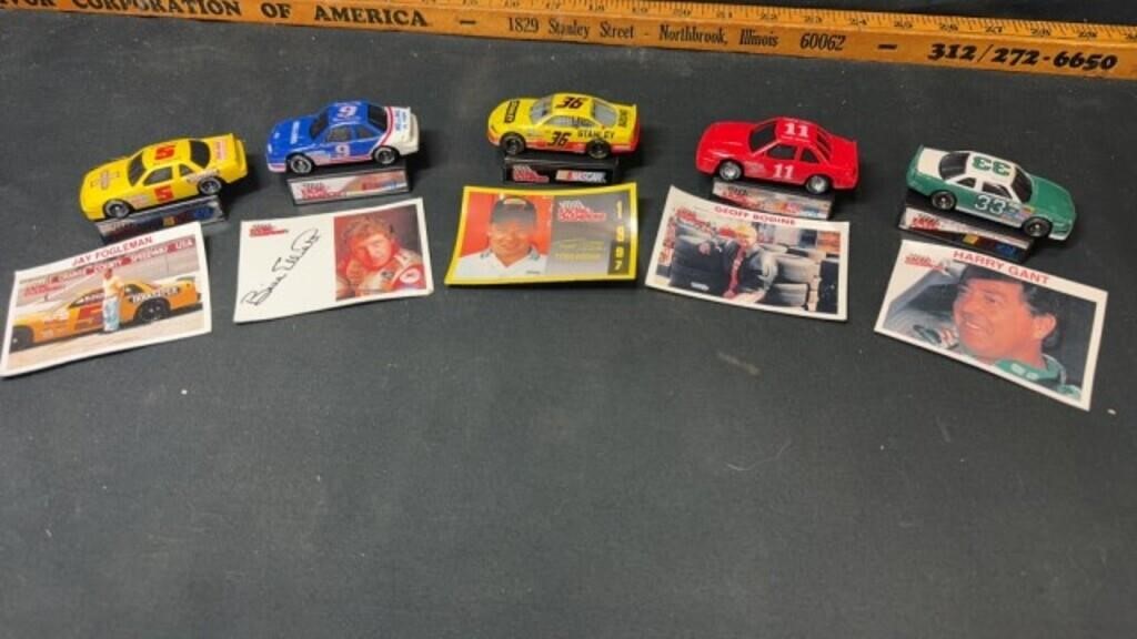 5) NASCAR cars & cards
