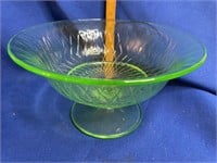 Green Uranium Glass Bowl 9"