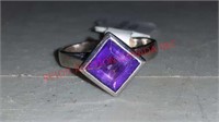 AMETHYST RING STAMPED .925 SIZE 6.5