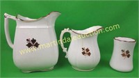 Alfred Meakin "Tea Leaf" Pitchers & Vase