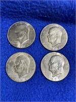 1972/73/74/77-D Ike Dollars (4)
