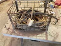 Metal crate with heavy electrical wire