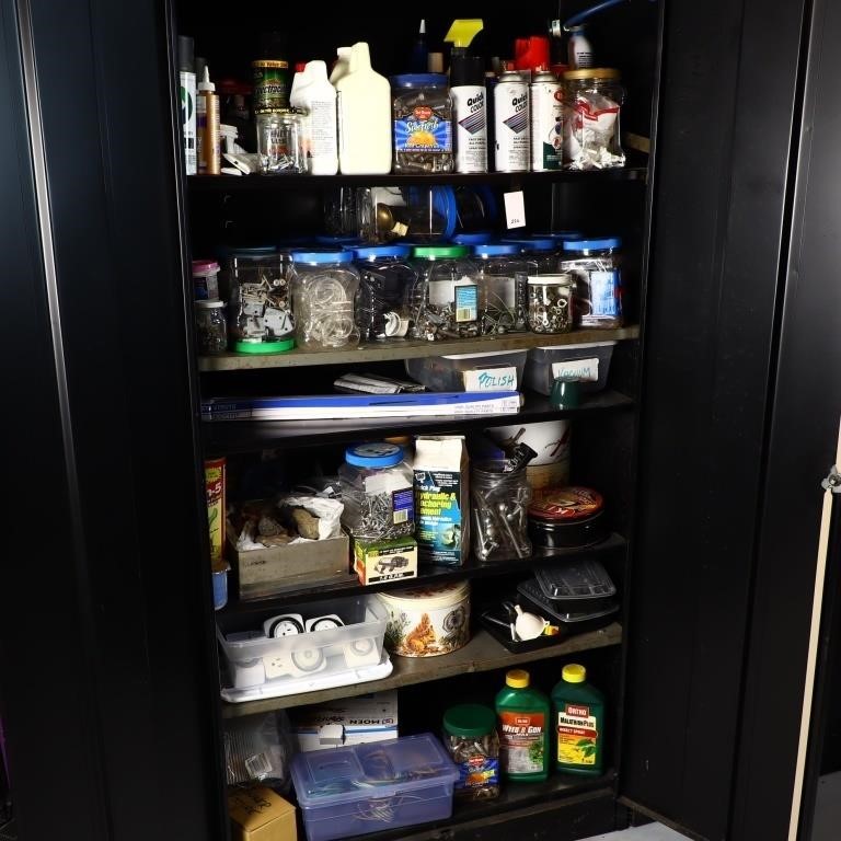 Contents of storage cabinet