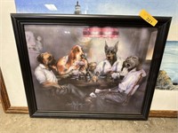 FRAMED DOGS PLAYING POKER PRINT