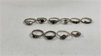 10 Vintage .925 Silver Rings