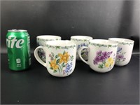 Thomas Pottery China Floral Garden Mugs