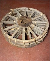 Set of 4 Antique Wood Wheels 24 inch Diameter