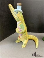 Ceramic Alligator Chianti Bottle