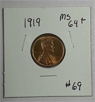 1919  Lincoln Cent   MS-64 +