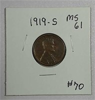 1919-S  Lincoln Cent   MS-61
