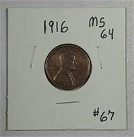 1916  Lincoln Cent   MS-64