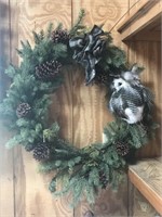 Wreath With Greenery And Owl