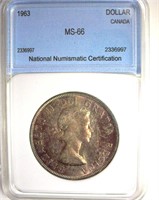 1963 Dollar NNC MS66 Canada