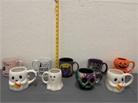 Lot of 9 Halloween Mugs