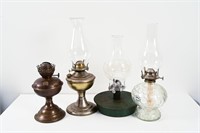 4 ASSORTED OIL LAMPS