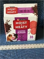 Purina Moist & Meaty Chopped Burger Dog Food Box