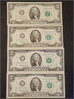 4- 1976 $2 Federal Reserve Notes