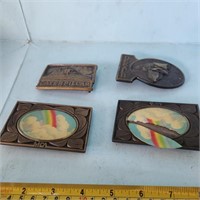 4 Vintage Belt Buckles - Dekalb, Caterpillar