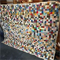 Hand Sewn Mini Square Pattern Quilt