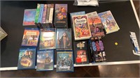 Vintage vhs and blue ray dvd has Star Wars one