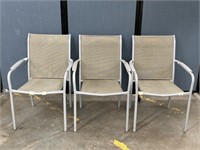 3 Outdoor Metal Frame Patio Chairs