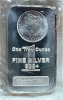 Morgan Design .999+ Silver 1 Troy Oz Bar
