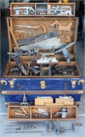 Antique Wood Working Chest Full of Antique Tools