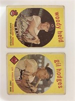 1959 Topps Baseball Cards - Woody Held #266, Gil H