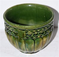 Vintage Weller Green pottery glazed planter 6"