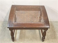 Pier 1 Wooden Footrest with Cane Center