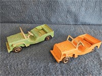 TWO METAL MASTERS MILITARY WILLYS JEEPS 5.5"