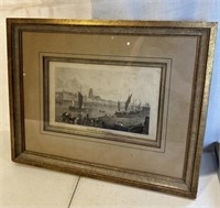 Antique Lithograph Print Frankfort on Maine