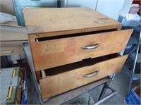 Wooden Shop Cabinet w/(2) Drawers - 20"Wx15"Dx12"H