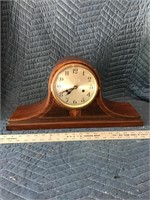 Mid-Century Mantle Clock with Pendulum No Key