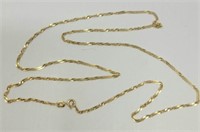 14K Gold 24" Italian Link Necklace.