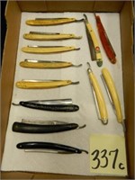 (12) Ivory Style Handles & Other Straight Razors