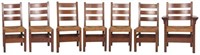 7 Gustav Stickley Oak Dining Chairs No. 349 1/2