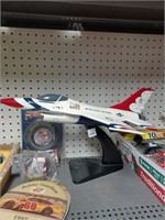 United States Airforce Adv.  Plane Model on Stand