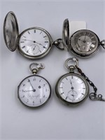 Early Key Wind Silver Cased Pocket Watches