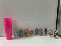18 Cups; 9 Pink McDonald's Cups, Disney, Chipmunks